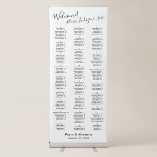 Alphabetical Seating Chart 170 Names Simple Retractable Banner