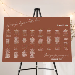 Alphabetical Seating Chart 170 Names Terracotta Foam Board