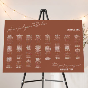 Alphabetical Seating Chart 170 Names Terracotta Foam Board