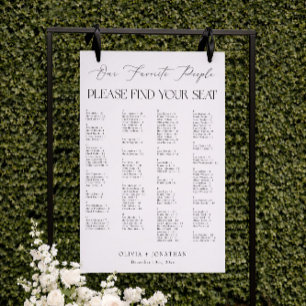 Alphabetical Wedding Seating Chart   Foam Board