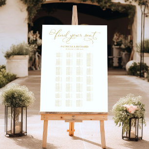 Alphabetical Wedding Seating Chart Gold Foam Board