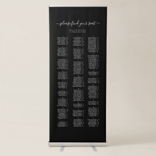  Alphabetical Wedding Seating Chart Luxury Modern  Retractable Banner