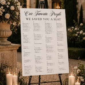 Alphabetical Wedding Seating Chart Sign Foam Board