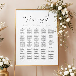Alphabetical Wedding Seating Chart, Take a Seat Canvas Print