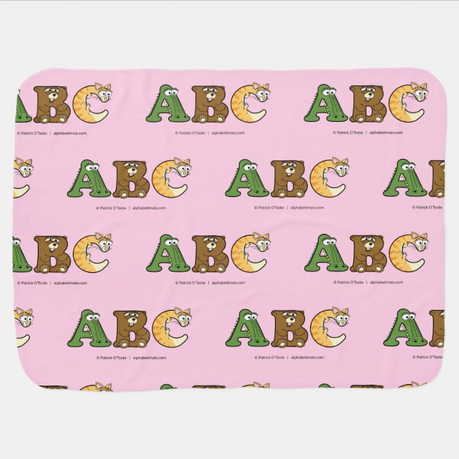 Alphabetimals Personalized Blanket (Horizontal)