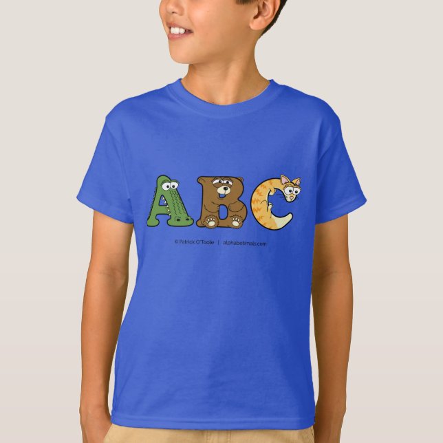 Alphabetimals Personalized Boy's T-Shirt (Front)