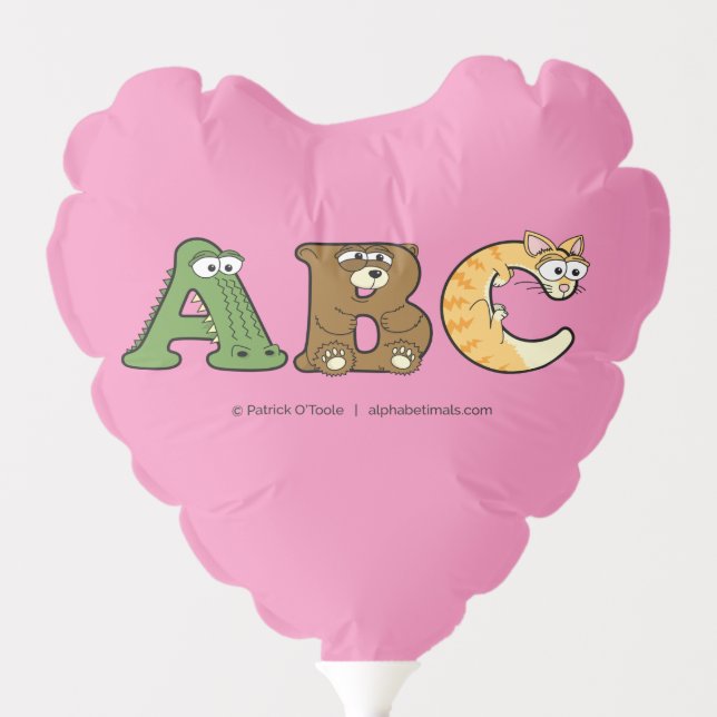 Alphabetimals Personalized Heart Balloon (Front)