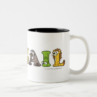 Alphabetimals Personalized Name Mug