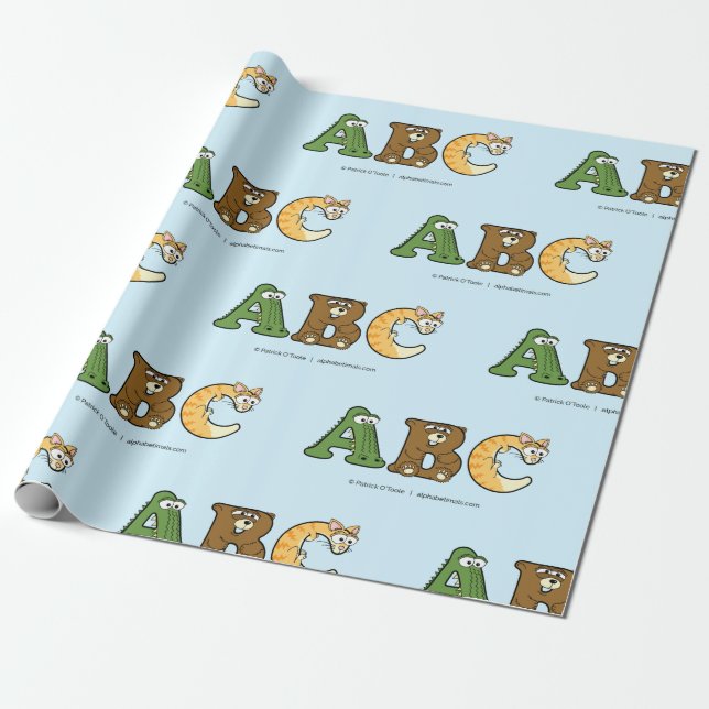 Alphabetimals Personalized Wrapping Paper (Unrolled)