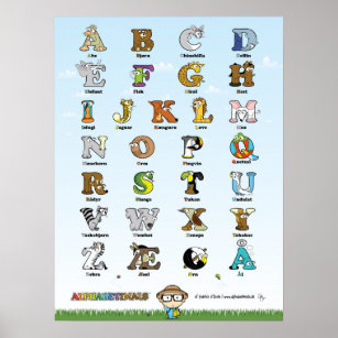 Alphabetimals Posters Prints Zazzle
