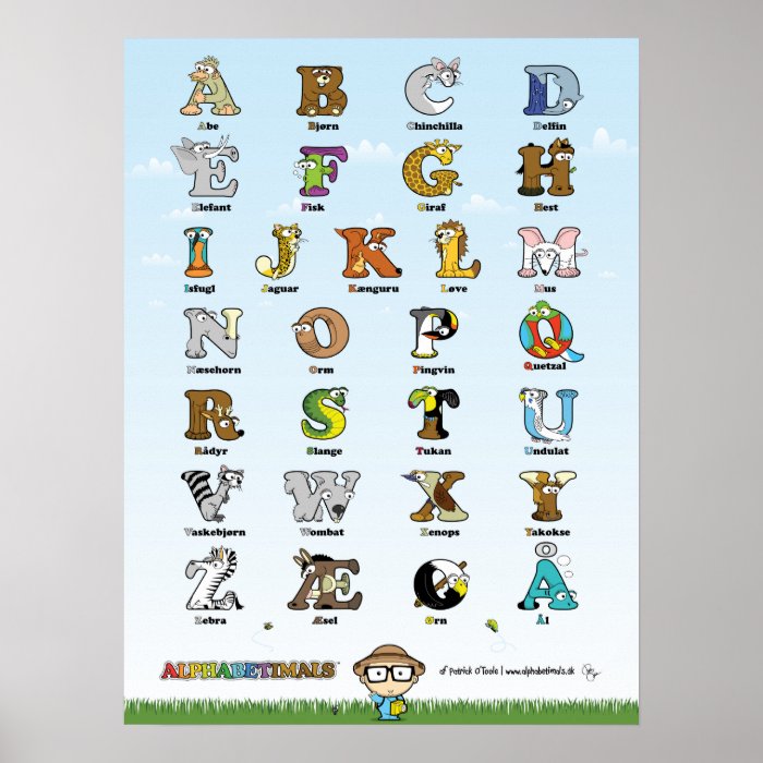 Alphabetimals Plakat   Dansk Version Poster