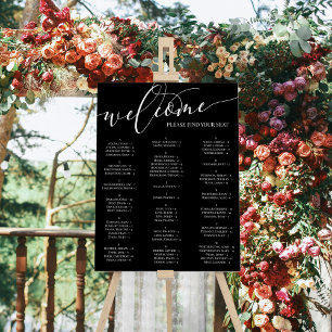 Alphabetized Black Welcome Seating Chart Any Event Foam Board