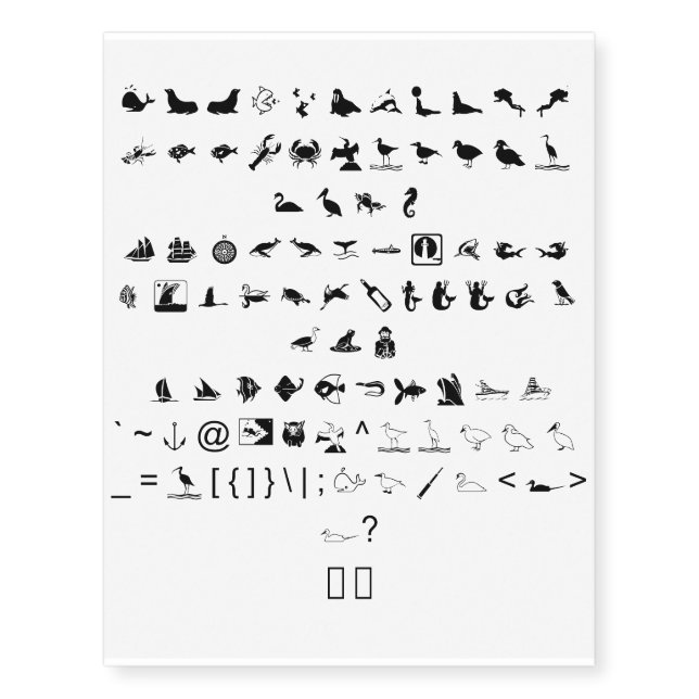 Alphabets Font Testing  Temporary Tattoos (Front)