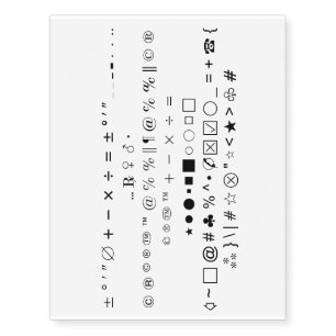 Alphabets Font Testing Temporary Tattoos