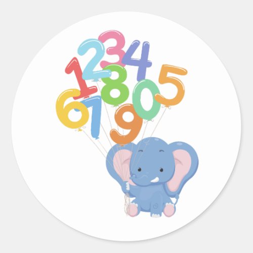 Alphabets  Numbers  Classic Round Sticker