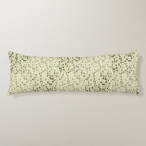 Alphabets Pattern 01 BWw LYellow BG Body Pillow