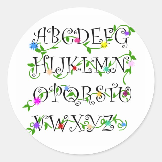 Alphabets with flowers stickers (Front)