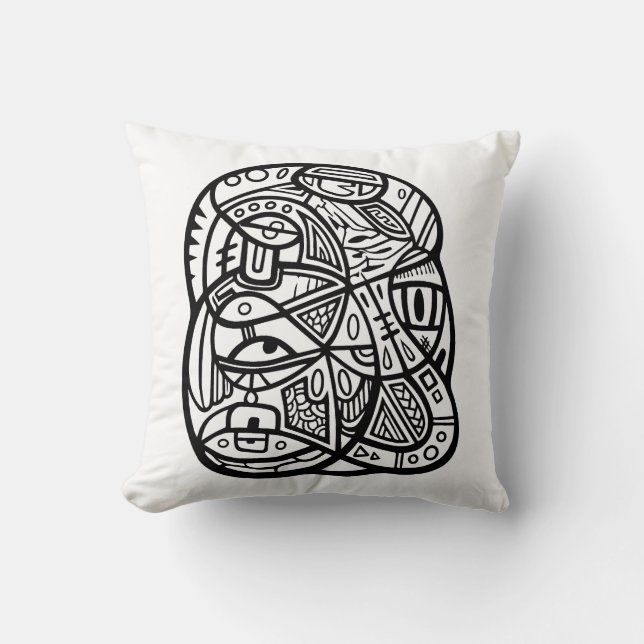 AlphaCrow.v1 Throw Pillow (Front)