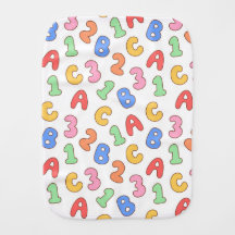 Alphanumeric Playtime Baby Burp Cloth