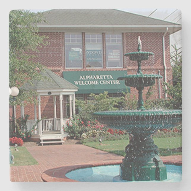 Alpharetta Welcome Center Marble Stone Coaster (Front)