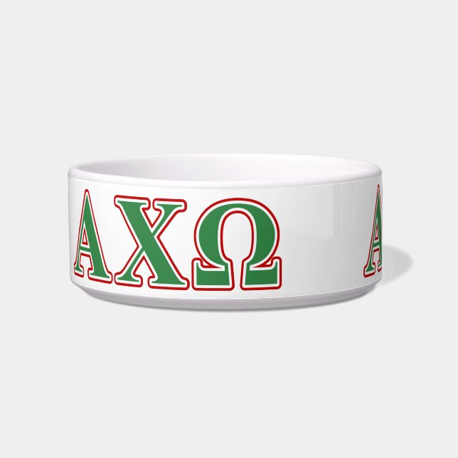 Alphi Chi Omega Green and Red Letters Bowl (Left)