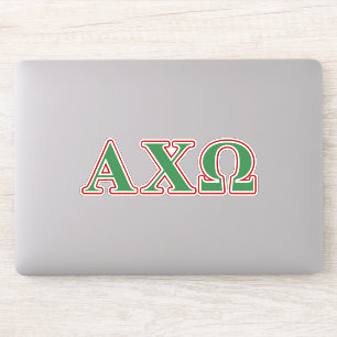 Alphi Chi Omega Green and Red Letters Sticker
