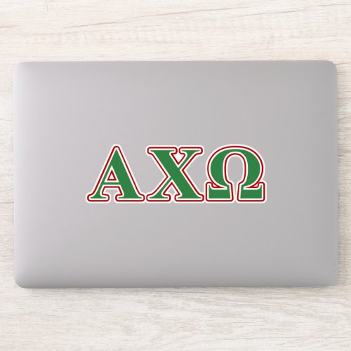 Alphi Chi Omega Green and Red Letters Sticker