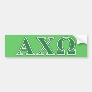 Alphi Chi Omega Green Letters Bumper Sticker