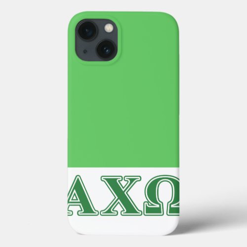 Alphi Chi Omega Green Letters iPhone 13 Case