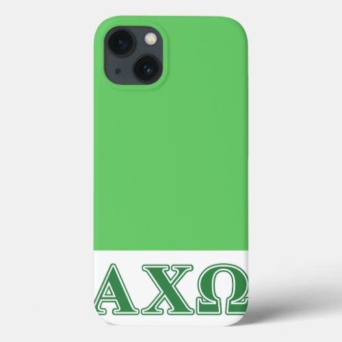 Alphi Chi Omega Green Letters iPhone 13 Case