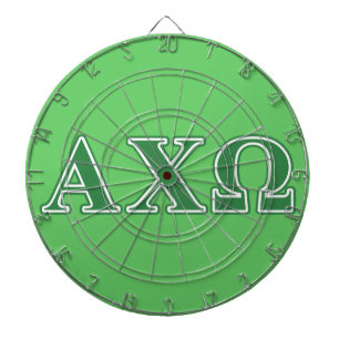 Alphi Chi Omega Green Letters Dartboard With Darts