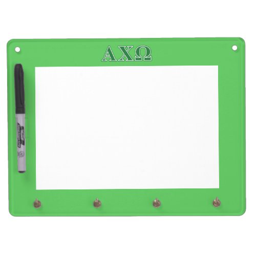 Alphi Chi Omega Green Letters Dry Erase Board With Keychain Holder