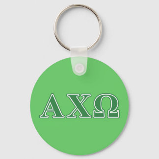 Alphi Chi Omega Green Letters Keychain