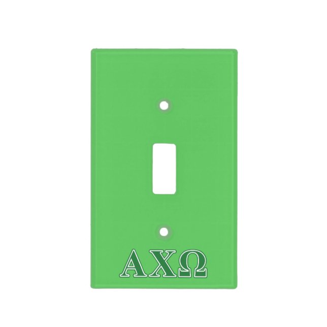 Alphi Chi Omega Green Letters Light Switch Cover (Front)