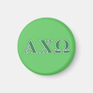 Alphi Chi Omega Green Letters Magnet