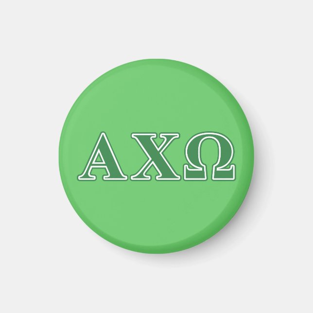 Alphi Chi Omega Green Letters Magnet (Front)