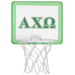 Alphi Chi Omega Green Letters Mini Basketball Hoop