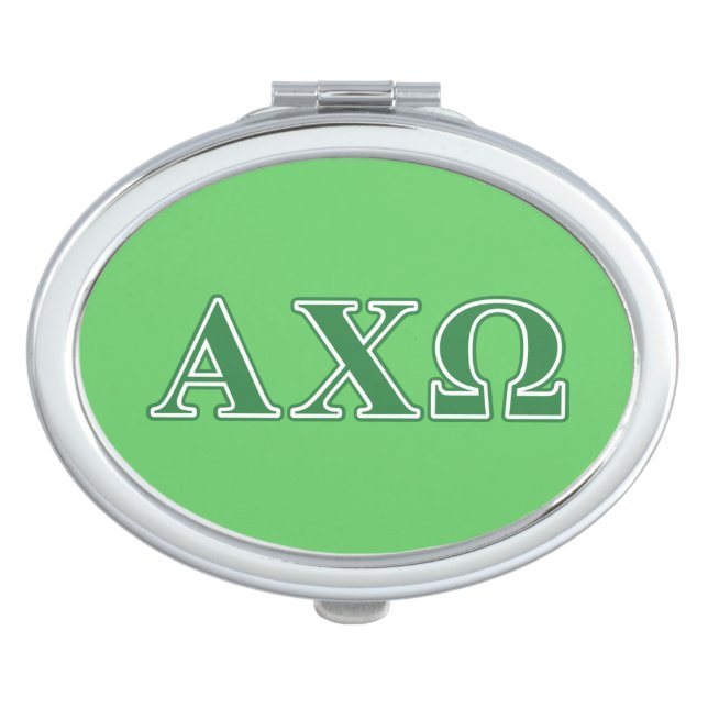 Alphi Chi Omega Green Letters Mirror For Makeup (Front)