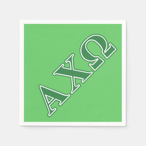 Alphi Chi Omega Green Letters Napkins