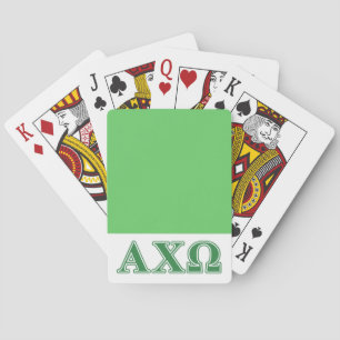 Alphi Chi Omega Green Letters Poker Cards