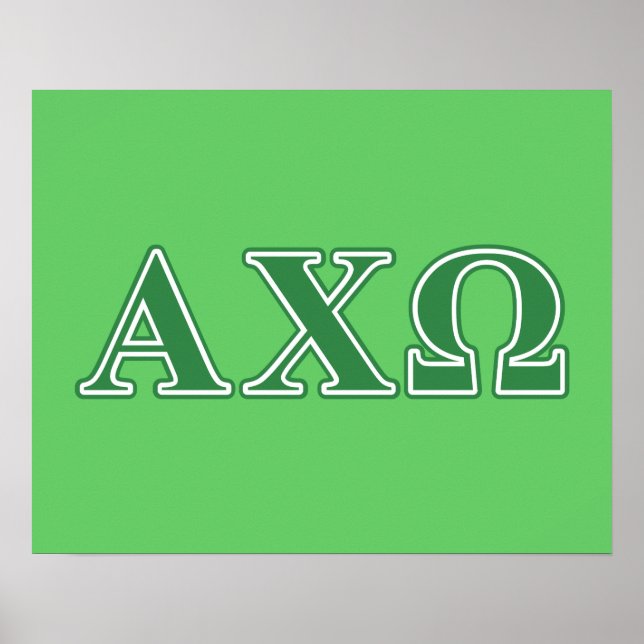 Alphi Chi Omega Green Letters Poster (Front)