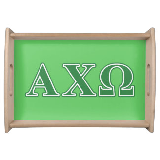 Alphi Chi Omega Green Letters Serving Tray