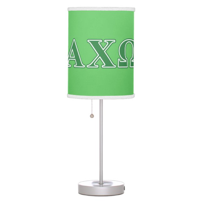 Alphi Chi Omega Green Letters Table Lamp (Right)