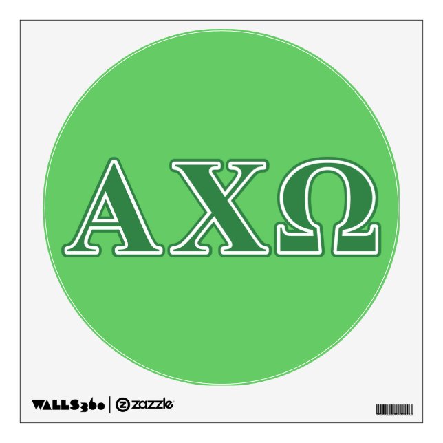 Alphi Chi Omega Green Letters Wall Sticker (Front)