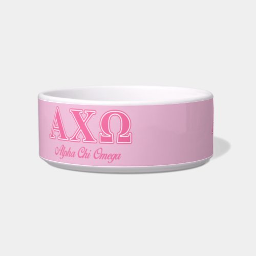 Alphi Chi Omega Pink Letters Bowl