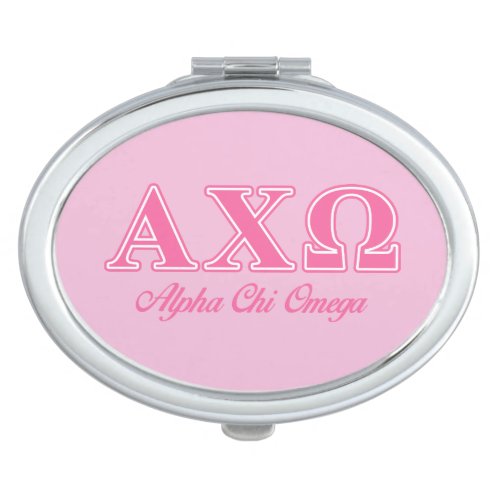 Alphi Chi Omega Pink Letters Compact Mirror