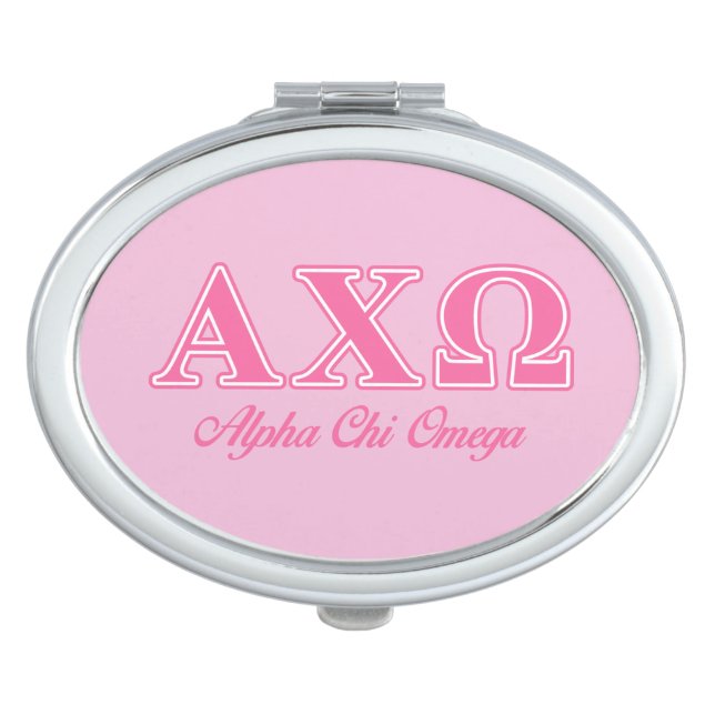 Alphi Chi Omega Pink Letters Compact Mirror (Front)