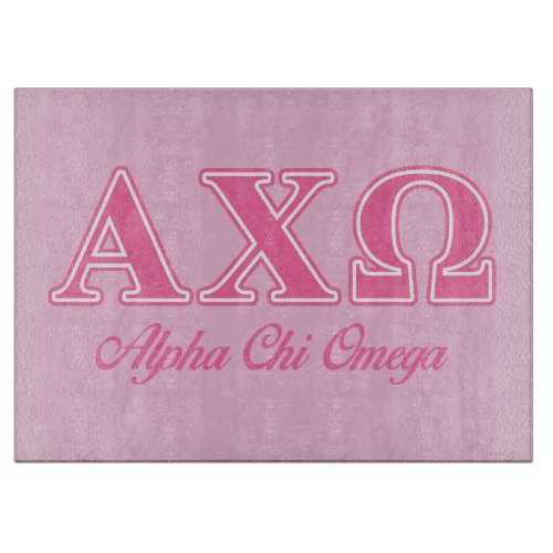 Alphi Chi Omega Pink Letters Cutting Board