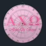 Alphi Chi Omega Pink Letters Dart Board<br><div class="desc">Check out these official Alpha Chi Omega designs! Personalize your own Greek merchandise on Zazzle.com! Click the Customize button to insert your own name, class year, or club to make a unique product. Try adding text using various fonts & view a preview of your design! Zazzle's easy to customize products...</div>