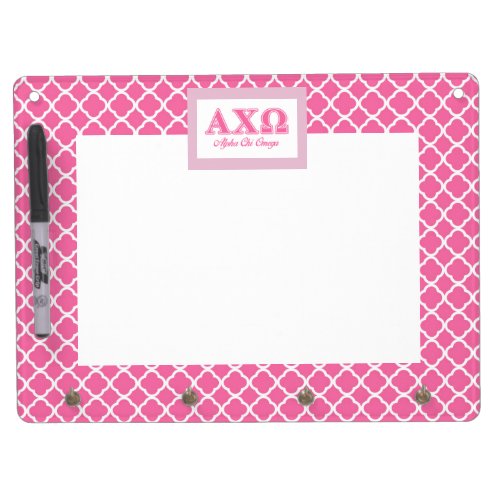 Alphi Chi Omega Pink Letters Dry Erase Board With Keychain Holder